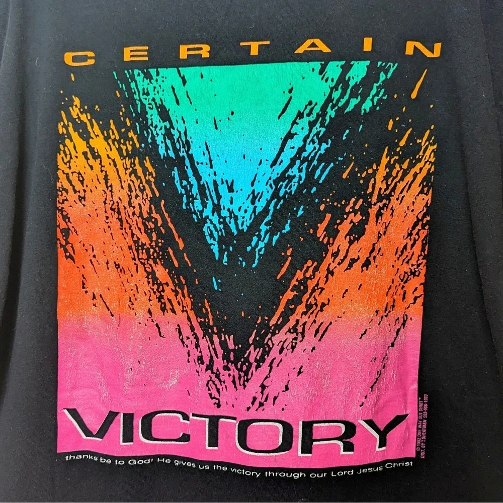 VTG 90s One Way Out Certain Victory Salvation Army Jesus Shirt Single Stitch XL